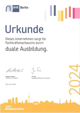 Duales Studium Urkunde