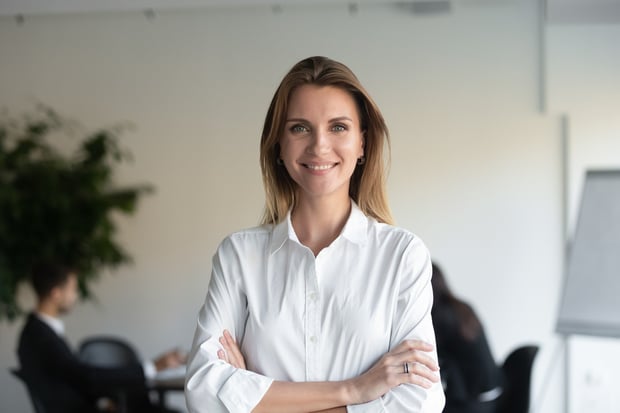 happy women in the office